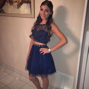 Two Piece Navy Blue Set